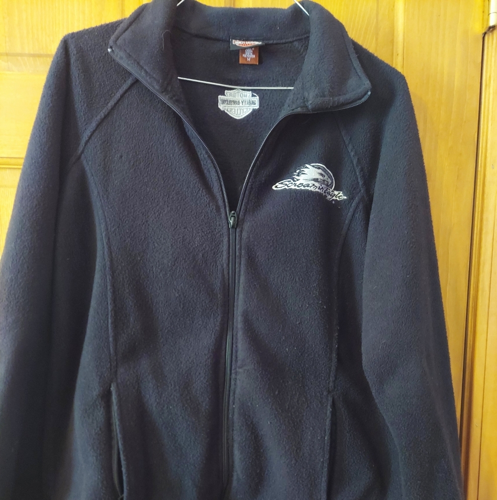 Ladies Size Medium Harley Davidson Screamin' Eagle Zip- up Fleece